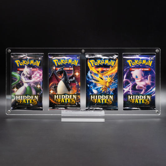 AcryShield Acrylic Quadruple Booster Pack Display Case - Magnetic